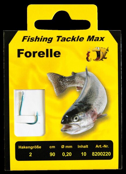 Fishing Tackle Max Haken geb. Forelle  02 Ø 0,20 mm Inh. 10 Stk.