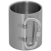 MFH Tasse Edelstahl Karabiner doppelwandig ca. 300ml