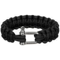MFH Armband Paraschute Cord schwarz Breite 2,3cm Gr.L