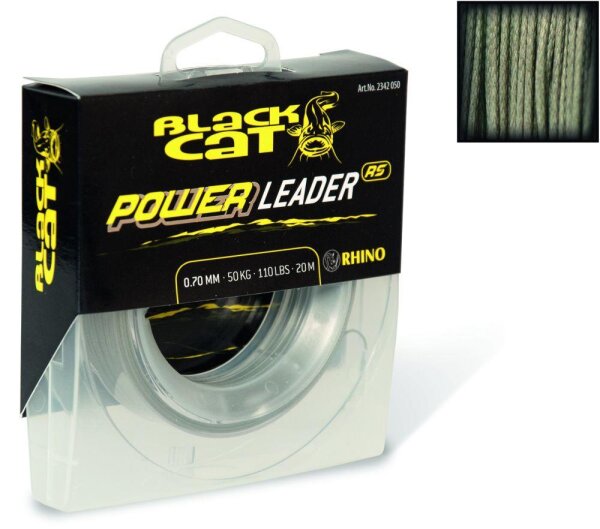 Black Cat Power Leader 20m 50kg 110lbs 0,70mm