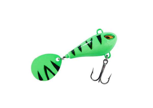Balzer Shirasu Spin Buddy Evil Eye light Green Fire Tiger (Kunststoff) 6g