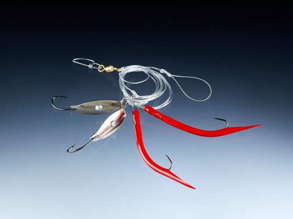 Balzer Gummi Makk-Dorschblinker System, klein, 4 Stück, weinrot