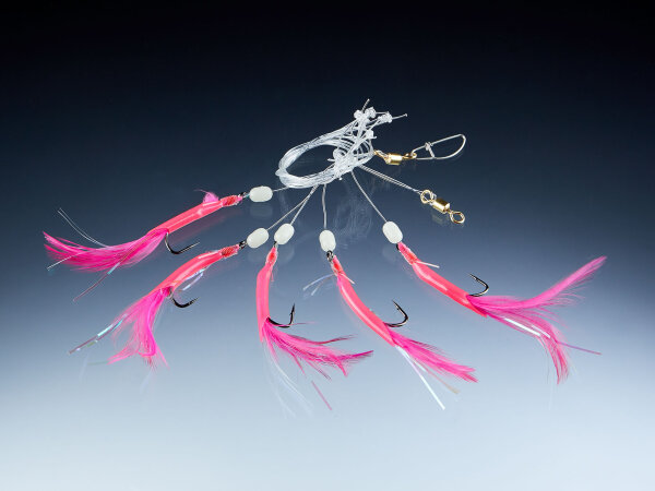 Balzer Makrelen-/Wittling System, pink, mit 5 Haken 4/0