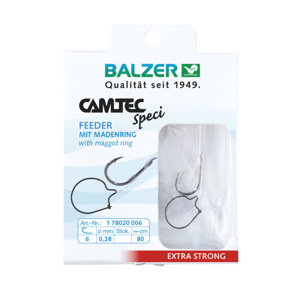Balzer Camtec Speci Haken mit Madenring, #10, 0,24mm