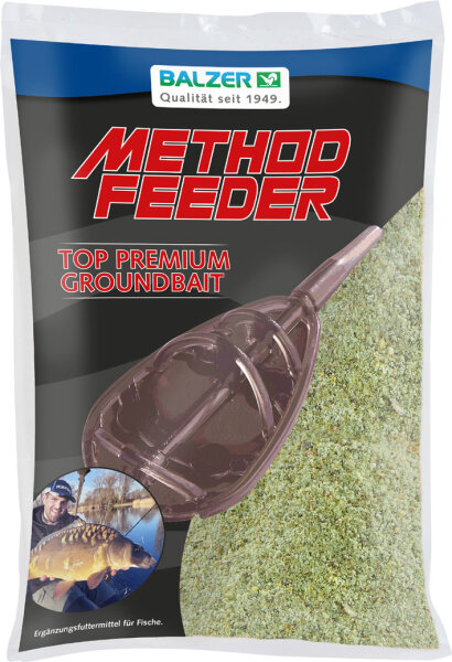 Balzer Premium Groundbait Method Feeder Fertigfutter 600g Allround green