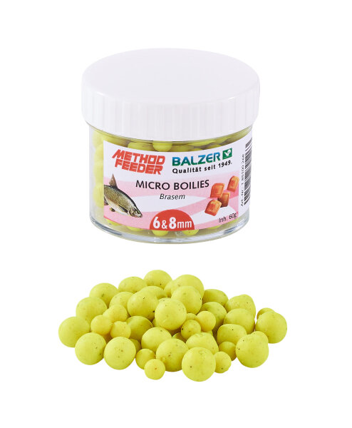 Balzer Method Feeder Boilies 6 und 8mm gemischt, gelb-brasem, 60g