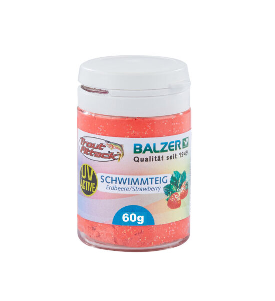 Balzer Trout Attack Forellenteig Erdbeere, rot, UV-AKTIV