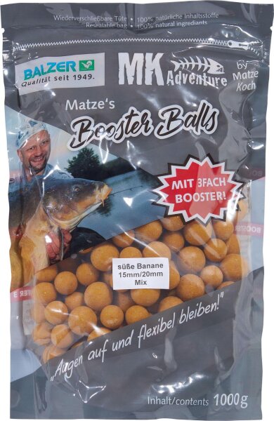 Balzer MK Booster Balls Süße Banane, gelb, 15 und 20mm, 1kg