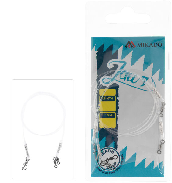 Mikado FLUOROCARBON LEADER - JAWS SUPER STRONG 45cm/23kg - 2 Stck.