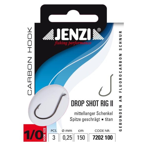 Jenzi Drop Shot Rig 2 Geb Fluor Carbon Gr.1/0