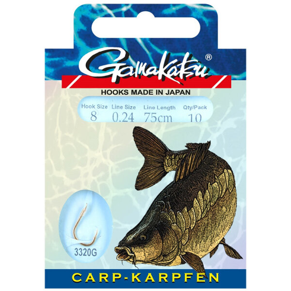 Gamakatsu Booklet Carp 3320G Gr.4 0,28mm 75cm
