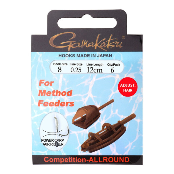 Gamakatsu Booklet Methode Feeder Ad. Hair Gr.12 0,22mm 12cm