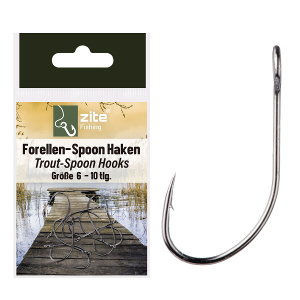 Zite Fishing Forellen-Spoon Haken Größe 6 10 tlg.