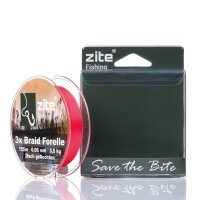 Zite Fishing 3x geflochtene Schnur Rot 155m 0,06mm