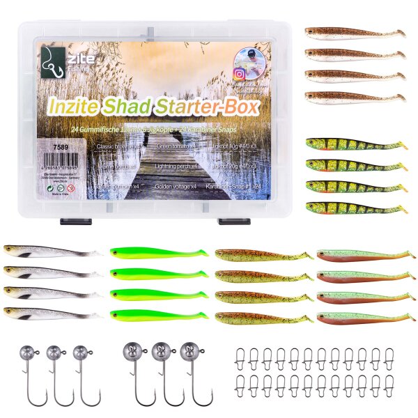 Zite Fishing Inzite Shad Starterbox 24 Stück mit Zubehör