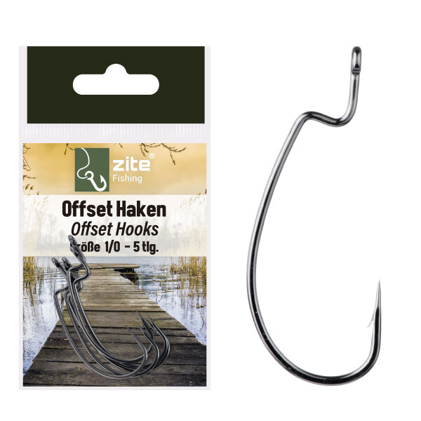 Zite Fishing Offset Haken Größe 1/0 5 tlg.