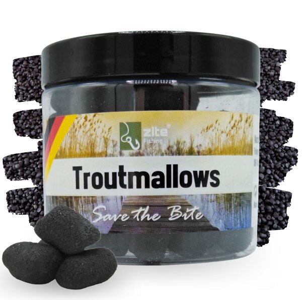 Zite Fishing Troutmallows Pellet schwarz 40 g