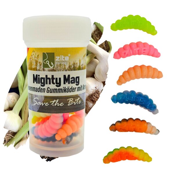 Zite Fishing Mighty Mag Neon Mix Knoblauch 2,8 cm 12 Stück