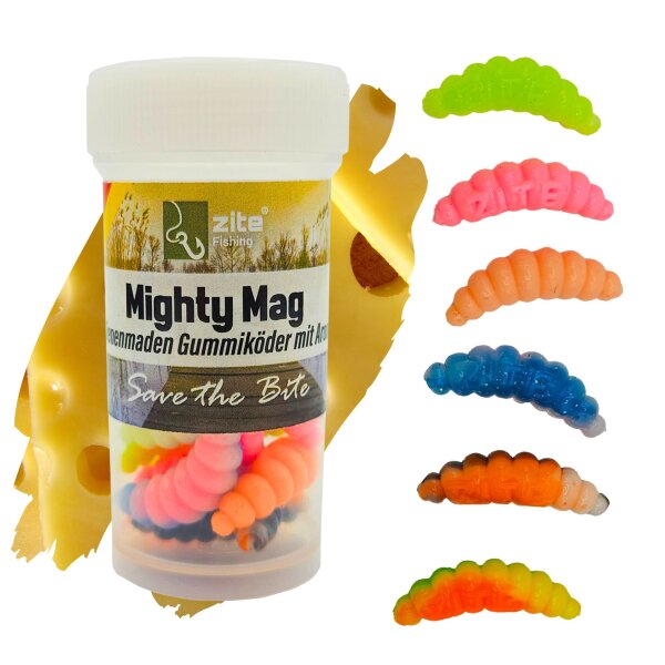 Zite Fishing Mighty Mag Neon Mix Käse 2,8 cm 12 Stück