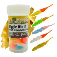 Zite Fishing Wiggle Worm Neon Mix Käse 5,5 cm 10...