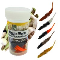Zite Fishing Wiggle Worm Natur Mix Knoblauch 5,5 cm 10...