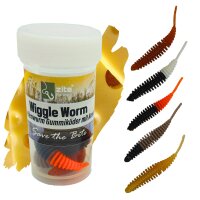 Zite Fishing Wiggle Worm Natur Mix Käse 5,5 cm 10...