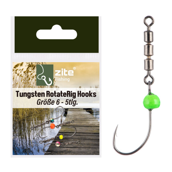 Zite Fishing Tungsten RotateRig Hooks 5 Stück Gr. 6