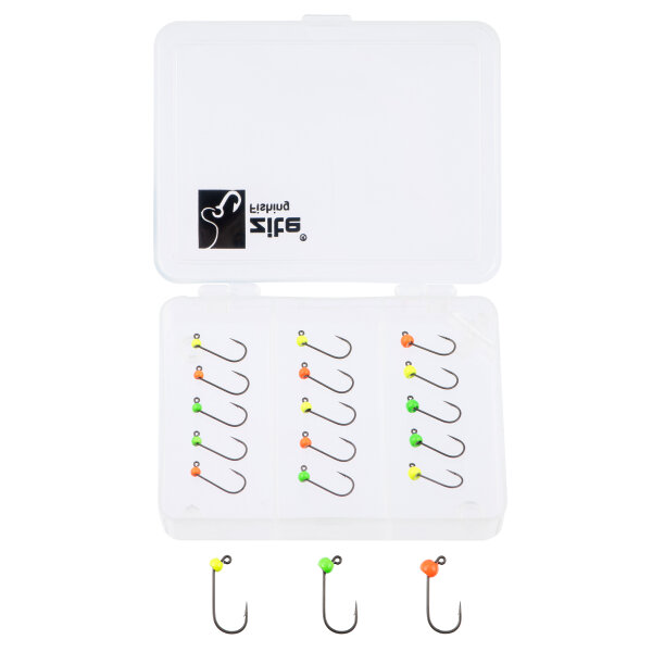 Zite Fishing Tungsten ProSharp Jighaken Set #8 Neon