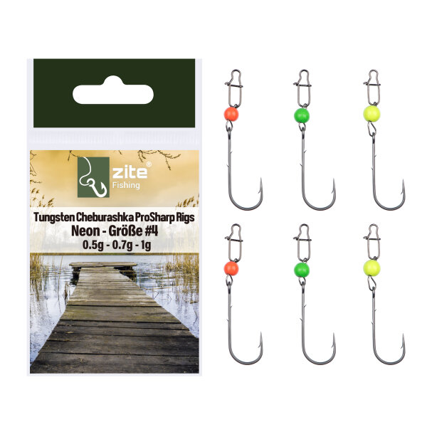 Zite Fishing Tungsten Cheburashka ProSharp Rigs #4 Neon
