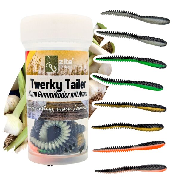 Zite Fishing Twerky Tailer Dark Mix Knoblauch 7 cm