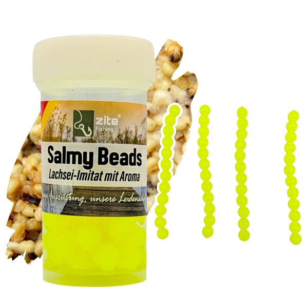 Zite Fishing Salmy Beads Bienenmadenöl gelb 8 mm 60 Stück