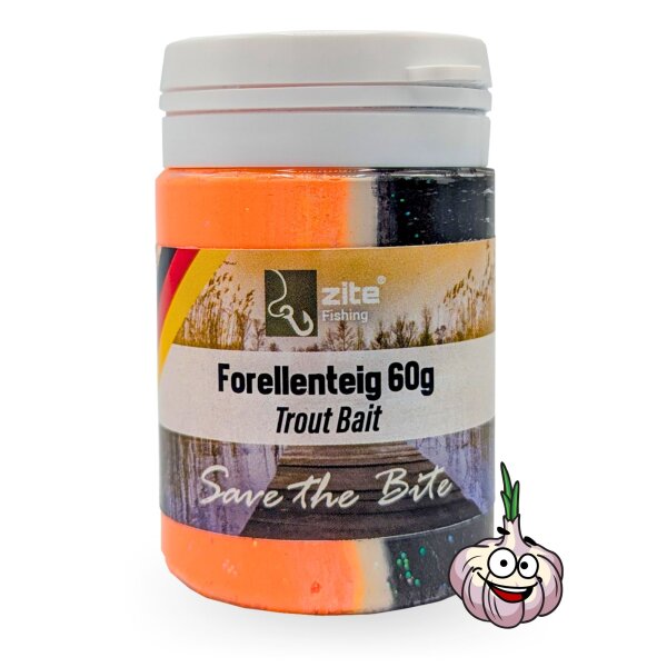 Zite Fishing Forellenteig Knoblauch schwarz/weiß/orange 60 g