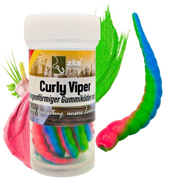 Zite Fishing Curly Viper Mystica Knoblauch 6,5 cm 8 Stück