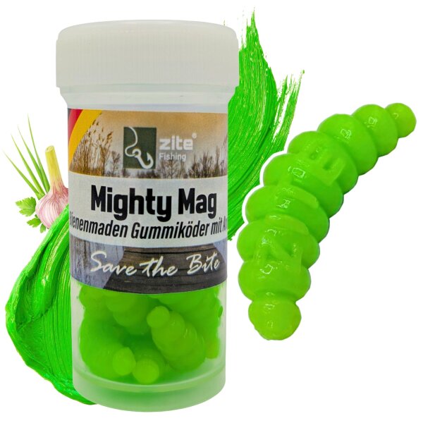 Zite Fishing Mighty Mag Chartreuse Knoblauch 2,8 cm 12 Stück