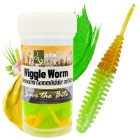 Zite Fishing Wiggle Worm Chartreuse Gold Knoblauch 5,5 cm...