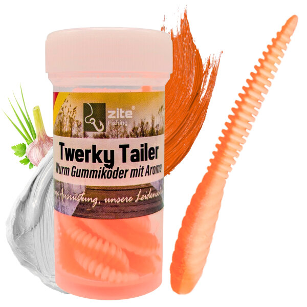 Zite Fishing Twerky Tailer Sweet Orange Knoblauch 7 cm 8 Stück