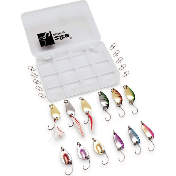 Zite Fishing Forellenblinker-Set mit Box 13-teilig