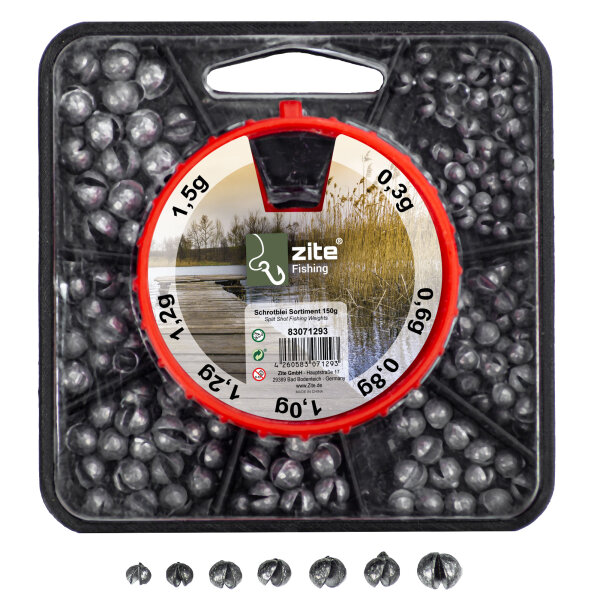 Zite Fishing Schrotblei-Dose 120g sortiert