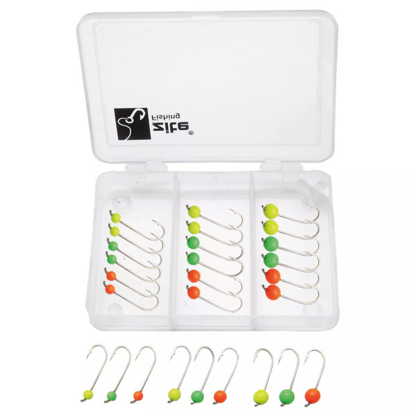 Zite Fishing Tungsten Jighead Set 27 Stück 0,3-1,2g Neon
