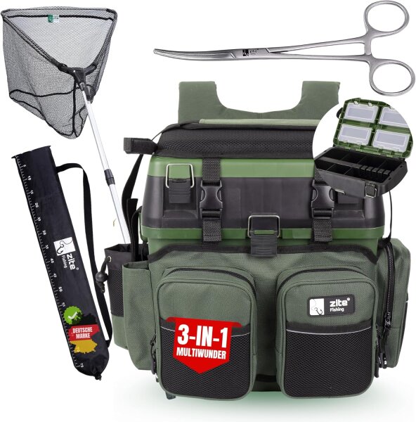 Zite Fishing Angel-Zubehör-Set XL Koffer+Kescher+Zange