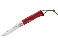 Opinel Messer No. 8 Inox mit Schlaufe Rot