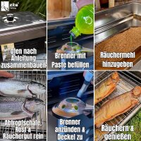 Zite Fishing Tischräucherofen + Räuchermehl 300g + Räucherlake 500g
