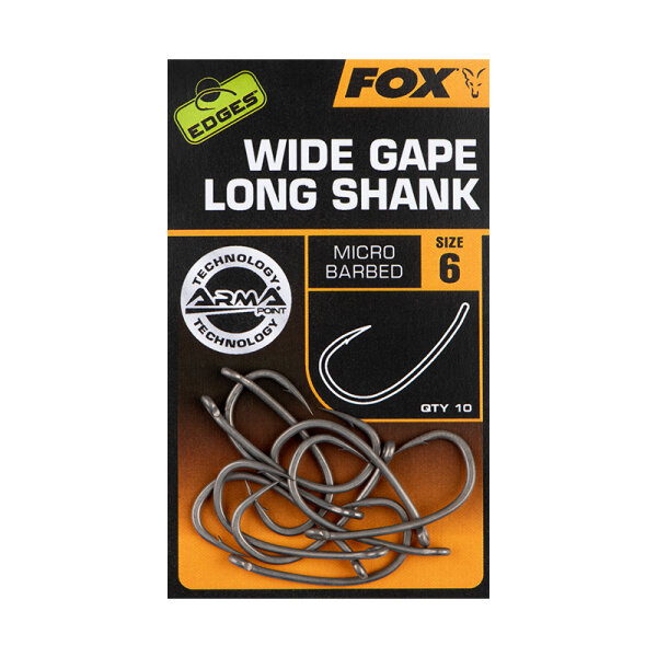 Fox Edges Wide Gape Long Shank Size 4