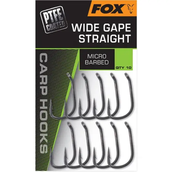 Fox PTFE Coated Hooks Wide Gape Straight Size 5