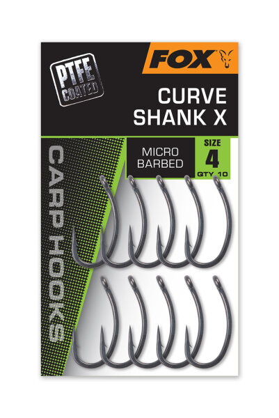 Fox PTFE Coated Hooks Curve Shank X Size 4