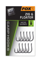 Fox PTFE Coated Hooks Zig & Floater Size 8
