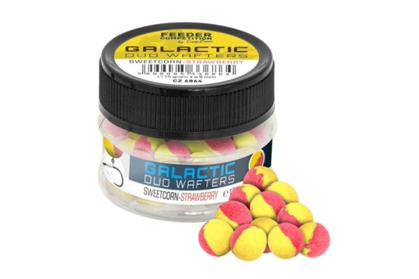 CarpZoom Galactic Duo Wafters 10mm 15g Sweetcorn-Strawberry
