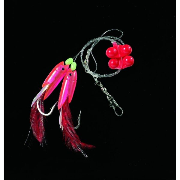 Dega Dorsch-Vorfach m.Rattle-Beads rot/pink