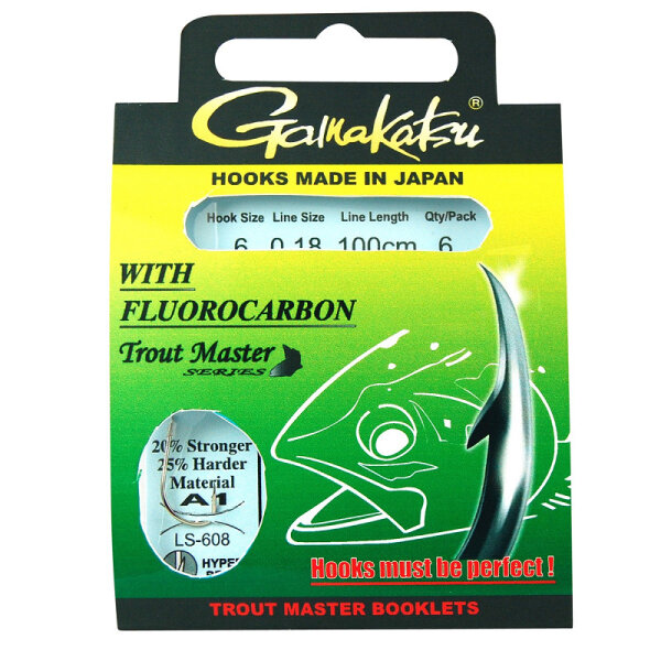 Gamakatsu Booklet TM 608FC Größe 6 100cm 0,18mm
