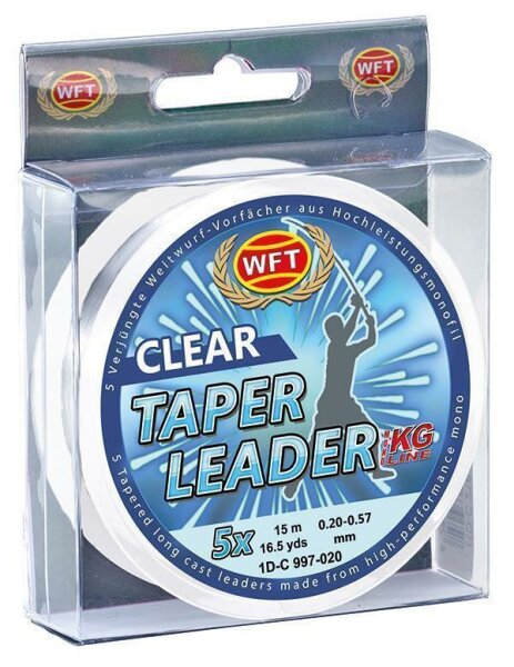 WFT Taper Leader 0,26-0,57 clear 5x15m